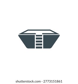 swimming pool icon with steps isolated on white background