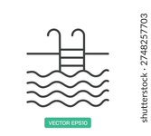 Swimming Pool icon. Thin line icon vector
