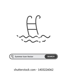 swimming pool icon thin line