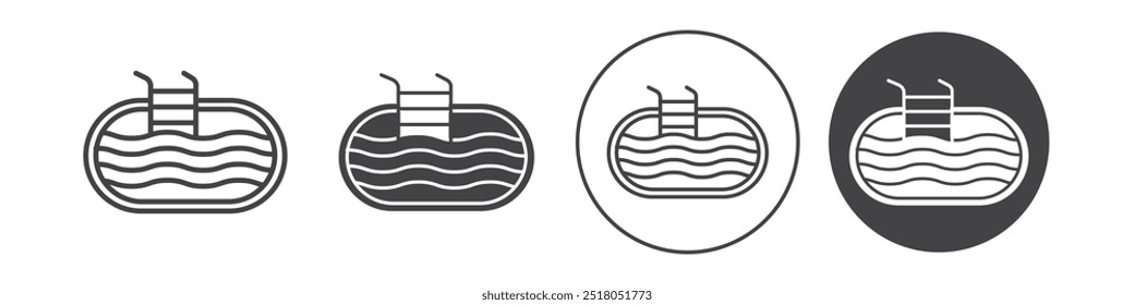 Ilustración de línea delgada de icono de piscina