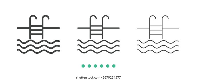 Swimming pool icon. Thin line icon vector
