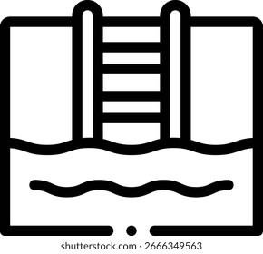 swimming pool icon. Thin Linear Style Design Isolated On White Background