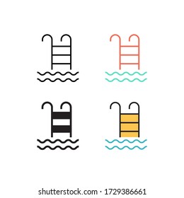 swimming pool icon vector with different style design. isolated on white background