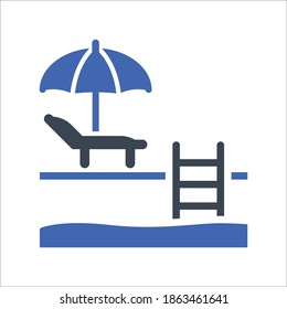 Swimming pool icon, vector graphics