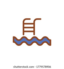 swimming pool icon vector illustration filled outline style. summer icon set.