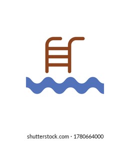 swimming pool icon vector illustration flat style. summer icon set.