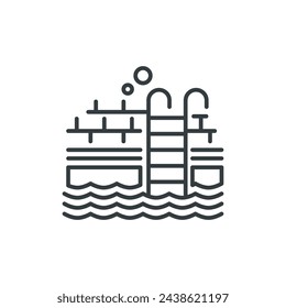 Swimming pool icon, vector illustration