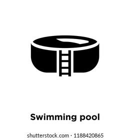 Swimming pool icon vector isolated on white background, logo concept of Swimming pool sign on transparent background, filled black symbol