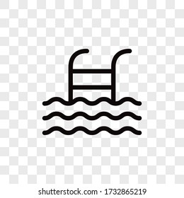 Swimming pool icon vector. Pool ladder sign