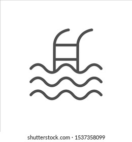 Swimming pool icon vector on white background