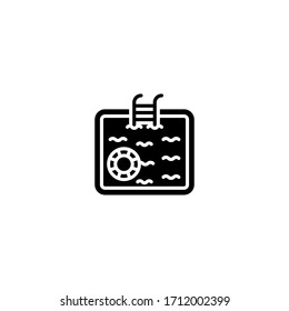 icono de la piscina. vectorial de piscina en fondo gris