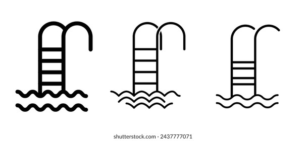 Swimming pool icon vector set.