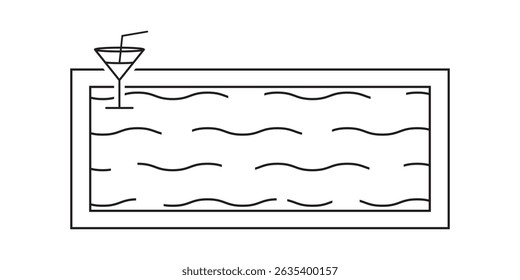 Swimming pool icon vector set. Simple thin line, outline illustration. outline swimming pool icon set isolated on white background . 