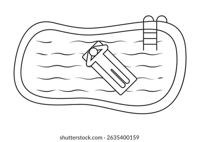 Swimming pool icon vector set. Simple thin line, outline illustration. outline swimming pool icon set isolated on white background . 