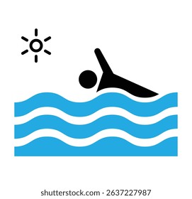 Swimming pool icon vector set. Poolside access sign. Outline symbol of Swimming pool water for web design or mobile app. Vector Illustration