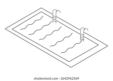 Swimming pool icon vector set. Simple thin line, outline illustration. Flat People Pictogram Icon Isolated on transparent Background, for leisure during summer holiday symbol. eps 10