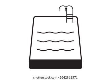 Swimming pool icon vector set. Simple thin line, outline illustration. Flat People Pictogram Icon Isolated on transparent Background, for leisure during summer holiday symbol. eps 10