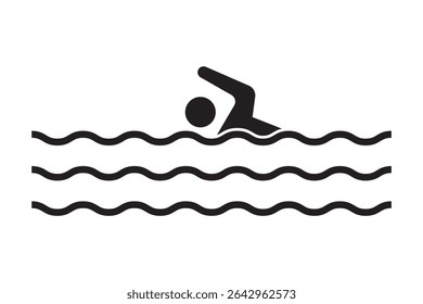Swimming pool icon vector set. Simple thin line, outline illustration. Flat People Pictogram Icon Isolated on transparent Background, for leisure during summer holiday symbol. eps 10