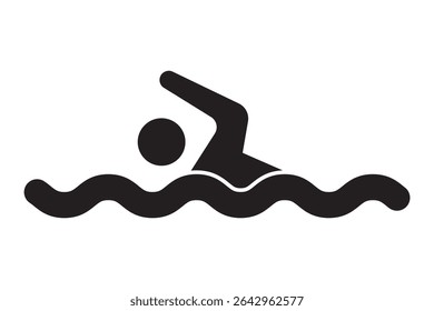 Swimming pool icon vector set. Simple thin line, outline illustration. Flat People Pictogram Icon Isolated on transparent Background, for leisure during summer holiday symbol. eps 10