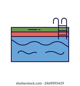 swimming pool icon with white background vector stock illustration