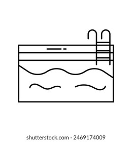 Icono de la piscina con fondo blanco Vector ilustración de stock