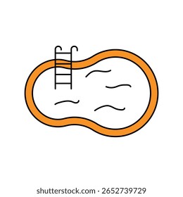 ícone de piscina com fundo branco vetor ilustração stock