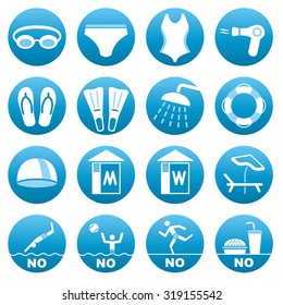 Swimming pool icons.