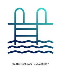 Swimming pool icons. with gradient outline style, can be used for websites, UI, mobile apps.
