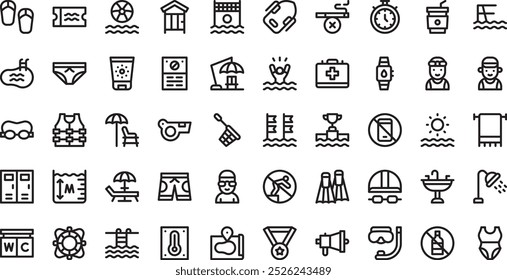 Swimming pool icons High-Quality Vector Icons Collection with Editable Stroke. Ideal for Professional and Creative Projects.