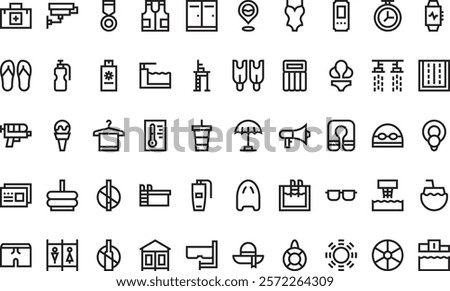 Swimming pool icons High-Quality Vector Icons Collection with Editable Stroke. Ideal for Professional and Creative Projects.
