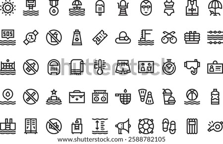 Swimming pool icons High-Quality Vector Icons Collection with Editable Stroke. Ideal for Professional and Creative Projects.