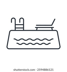 swimming pool icons isolated on White Background. Flat style design