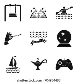 Swimming pool icons set. Simple set of 9 swimming pool vector icons for web isolated on white background