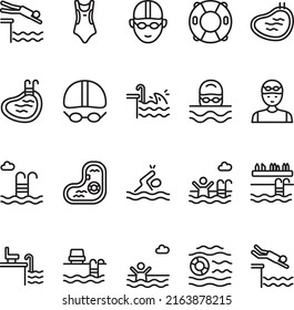 Swimming pool icons vector illustration