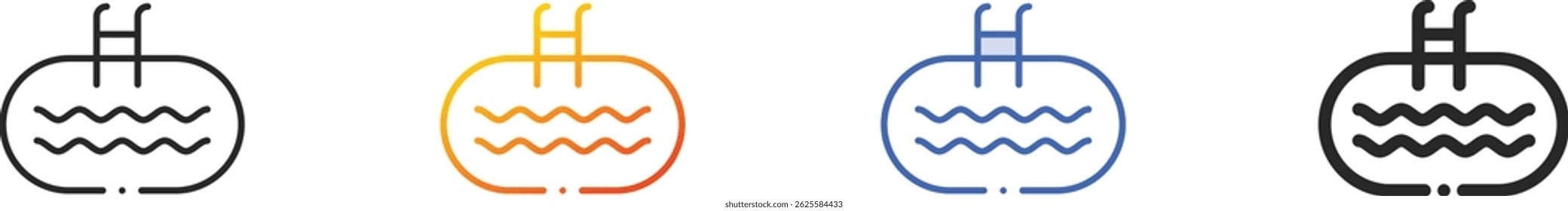swimming pool icon.Thin Linear, Gradient, Blue Stroke and bold Style Design Isolated On White Background