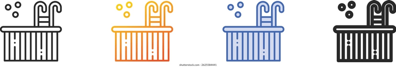 swimming pool icon.Thin Linear, Gradient, Blue Stroke and bold Style Design Isolated On White Background