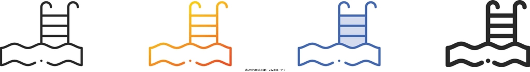 swimming pool icon.Thin Linear, Gradient, Blue Stroke and bold Style Design Isolated On White Background