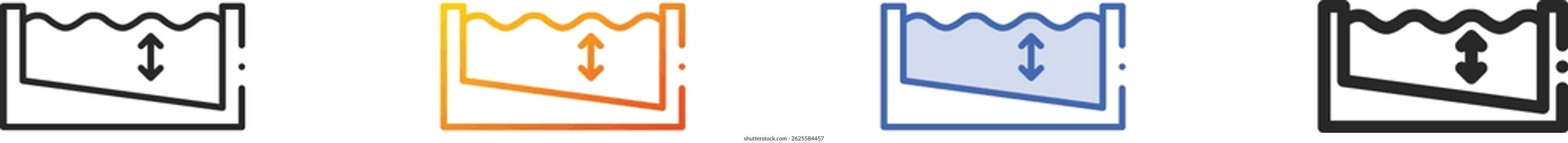 swimming pool icon.Thin Linear, Gradient, Blue Stroke and bold Style Design Isolated On White Background