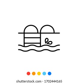 Swimming pool icon,Vector and Illustration.