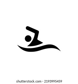 Swimming pool illustration vector design with black and white color theme for logo and icon