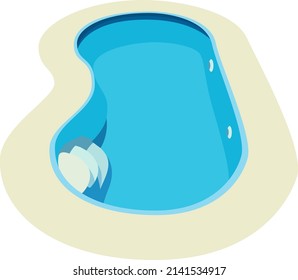 Piscina, ilustración, vector sobre fondo blanco.