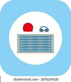 swimming pool illustrations kit, vector