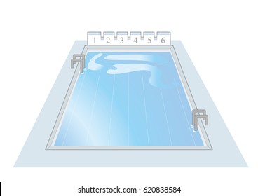 swimming Pool image / Vector of White background