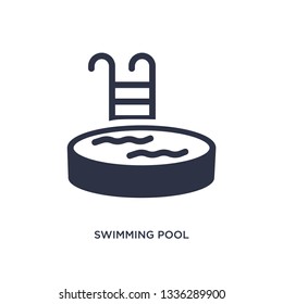 swimming pool isolated icon. Simple element illustration from summer concept. swimming pool editable logo symbol design on white background. Can be use for web and mobile.