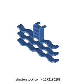 Swimming pool isometric left top view 3D icon