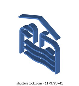 Swimming pool isometric left top view 3D icon