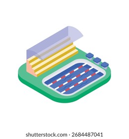 Ilustração do vetor isométrico da piscina 