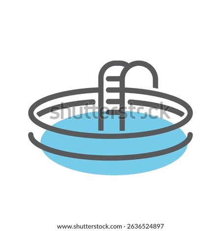 Swimming pool, jacuzzi, children's inflatable pool, icon, vector.
