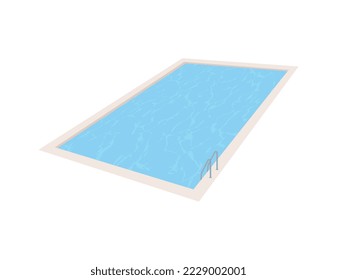 Swimming pool for kids and water sport outdoor activity flat vector illustration isolated on white background. Pool for water games and summer vacation.