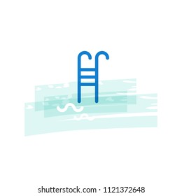 Swimming pool ladder. Abstract background. Vector illustration